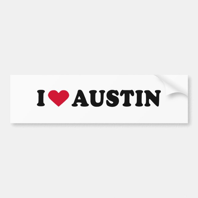 ADESIVO PARA CARRO EU AMO AUSTIN (Frente)