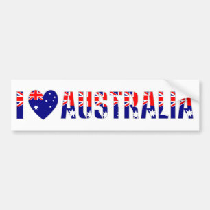 Adesivo Para Carro Eu Amo Austrália (Escuro)