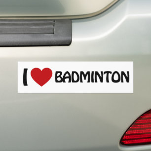 Adesivo Para Carro Eu amo Badminton