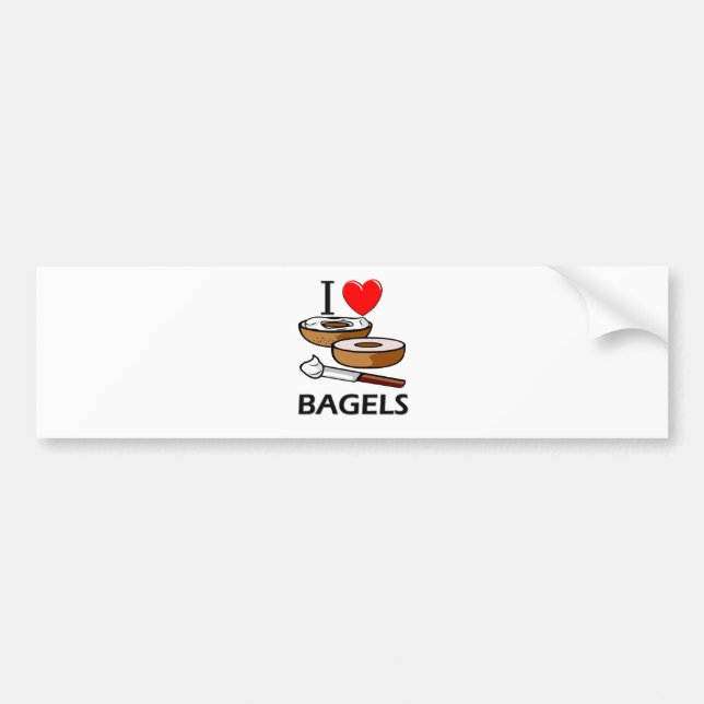 Adesivo Para Carro Eu amo Bagels (Frente)