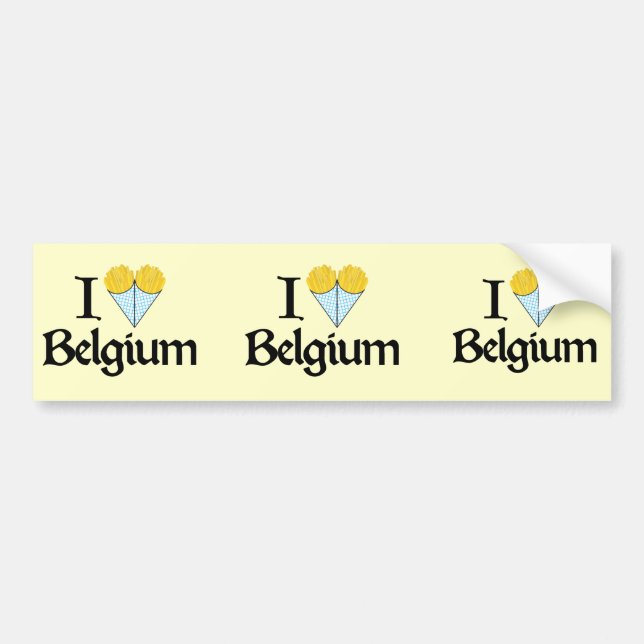 Adesivo Para Carro Eu amo Bélgica (Frente)