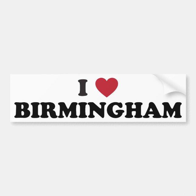Adesivo Para Carro Eu amo Birmingham Alabama (Frente)