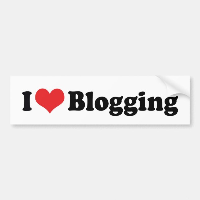 Adesivo Para Carro Eu Amo Blogging do Coração (Frente)