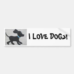 ADESIVO PARA CARRO EU AMO CÃES!