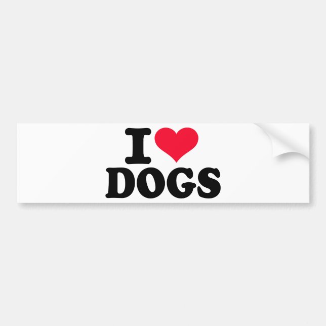 Adesivo Para Carro Eu amo cães (Frente)
