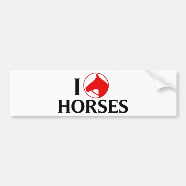 Adesivo Para Carro Eu amo cavalos (Frente)
