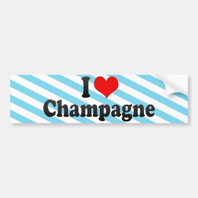 Adesivo Para Carro Eu amo Champagne (Frente)