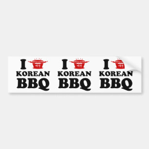 Adesivo Para Carro Eu Amo CHURRASCO Coreano (고 기 구 이)
