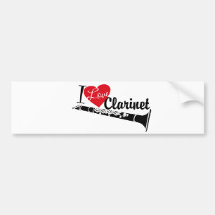 Adesivo Para Carro Eu Amo Clarinet