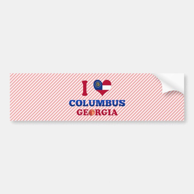 Adesivo Para Carro Eu amo Columbo, Geórgia (Frente)