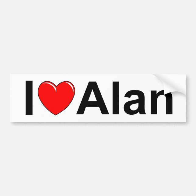 Adesivo Para Carro Eu amo (coração) Alan (Frente)