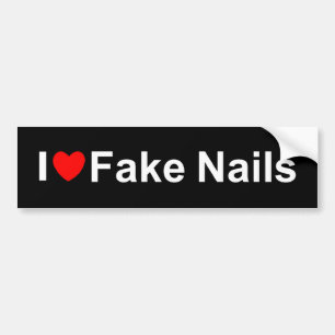 Adesivo Para Carro Eu amo (coração) as unhas falsificadas