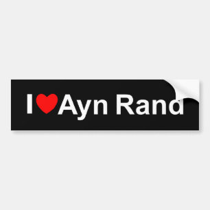 Adesivo Para Carro Eu amo (coração) Ayn Rand