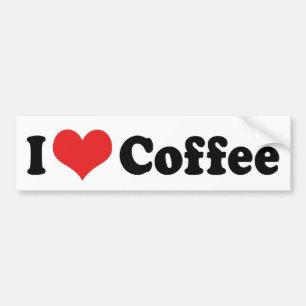 Adesivo Para Carro Eu Amo Coração Café - Amante de Cafeína Java