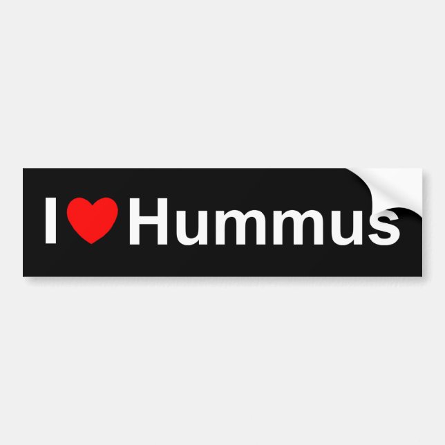 Adesivo Para Carro Eu amo (coração) Hummus (Frente)