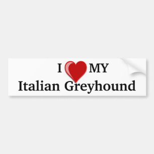 Adesivo Para Carro Eu amo (coração) meu cão do galgo italiano