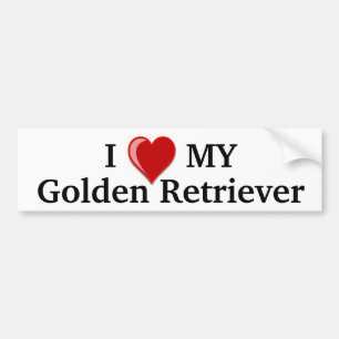 Adesivo Para Carro Eu amo (coração) meu cão do golden retriever