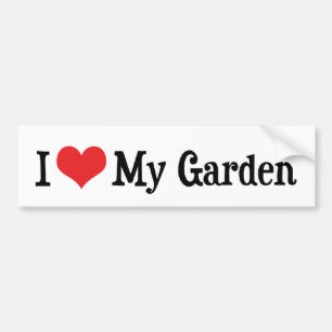 Adesivo Para Carro Eu Amo Coração Meu Jardim - Jardim de Flores e Leg