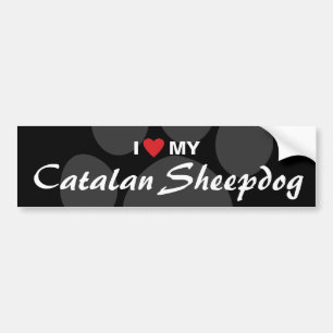 Adesivo Para Carro Eu amo (coração) meu Sheepdog Catalan