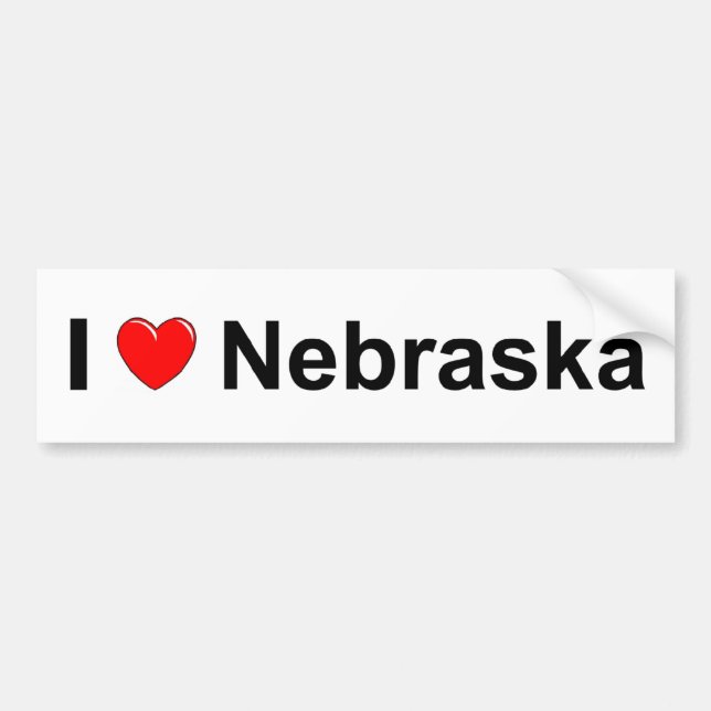 Adesivo Para Carro Eu amo (coração) Nebraska (Frente)