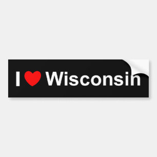 Adesivo Para Carro Eu amo (coração) Wisconsin