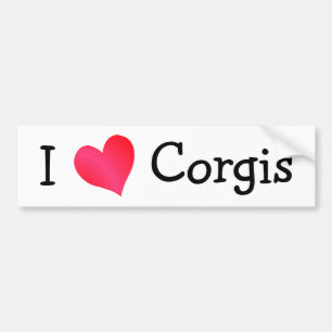 Adesivo Para Carro Eu Amo Corgis