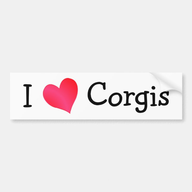 Adesivo Para Carro Eu Amo Corgis (Frente)