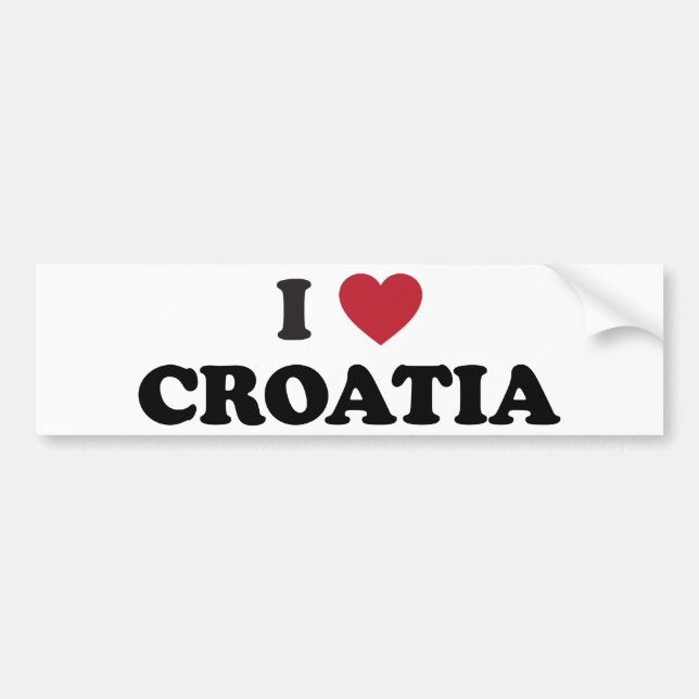 Adesivo Para Carro Eu amo Croatia (Frente)