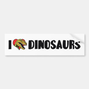 Adesivo Para Carro Eu Amo Dinossauros do Coração - Caçador de Fósseis