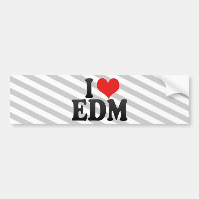 Adesivo Para Carro Eu amo EDM (Frente)