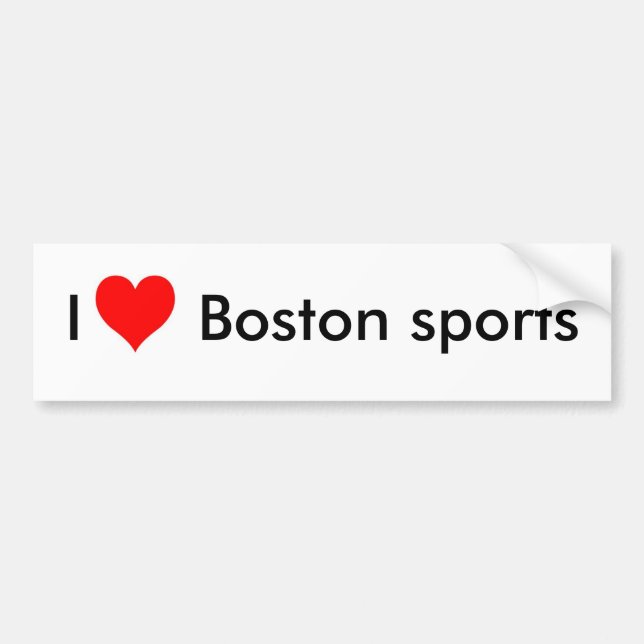 Adesivo Para Carro Eu amo esportes de Boston (Frente)