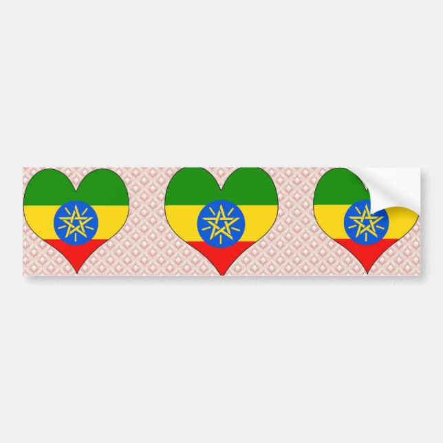 Adesivo Para Carro Eu amo Etiópia (Frente)