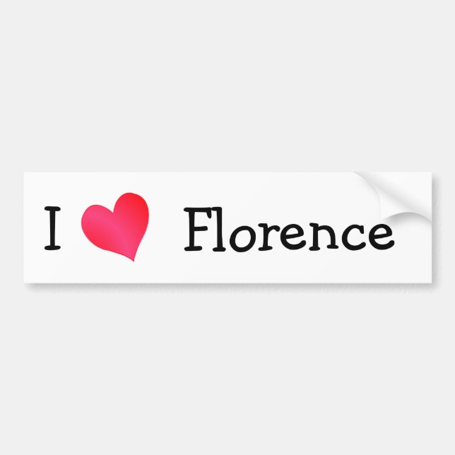 Adesivo Para Carro Eu Amo Florence (Frente)