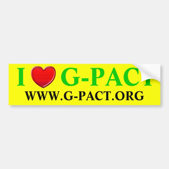 Adesivo Para Carro Eu amo G-PACT.org (Frente)
