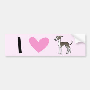 Adesivo Para Carro Eu amo galgos/Whippets/galgos italianos