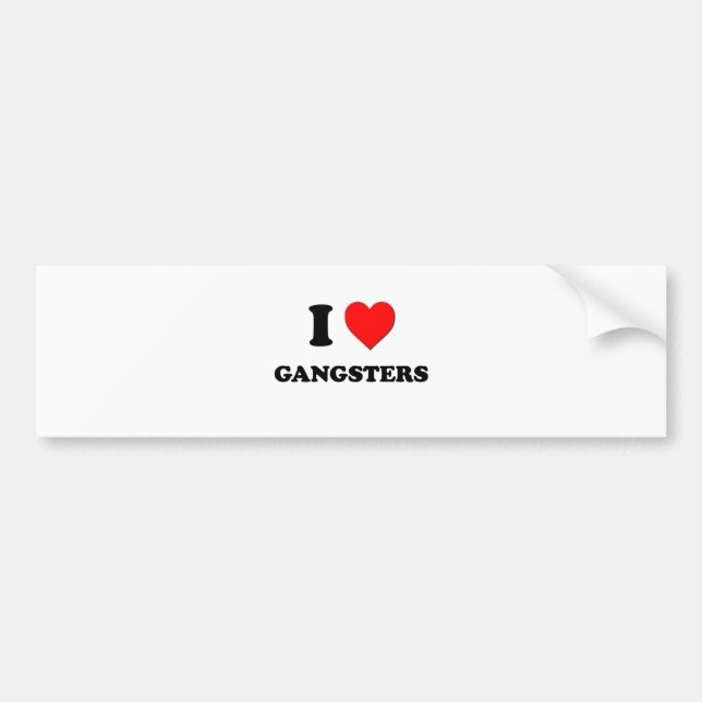 Adesivo Para Carro Eu amo gângsteres (Frente)
