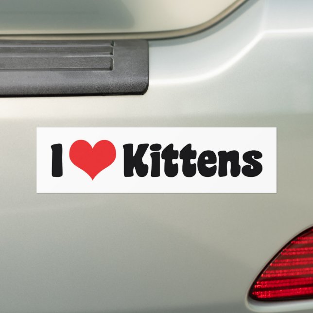Adesivo Para Carro Eu Amo Gatinhos Cardíacos - Gato Lover (No carro)