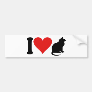 Adesivo Para Carro Eu amo gatos *