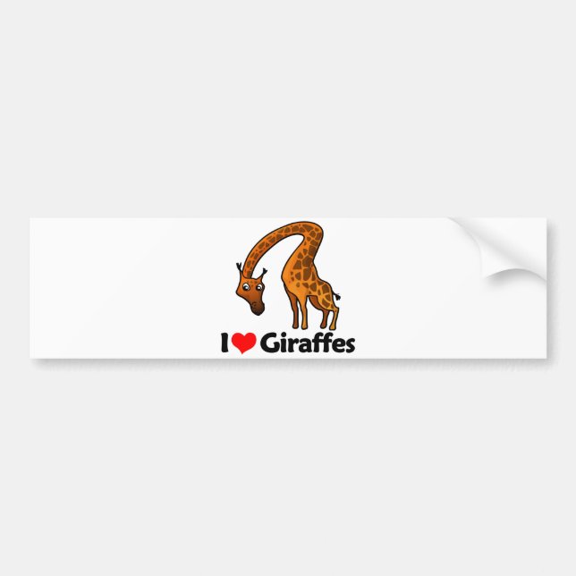 Adesivo Para Carro Eu amo girafas (Frente)