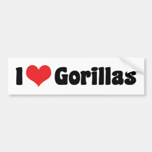 Adesivo Para Carro Eu Amo Gorilas do Coração - Amante de Gorilas