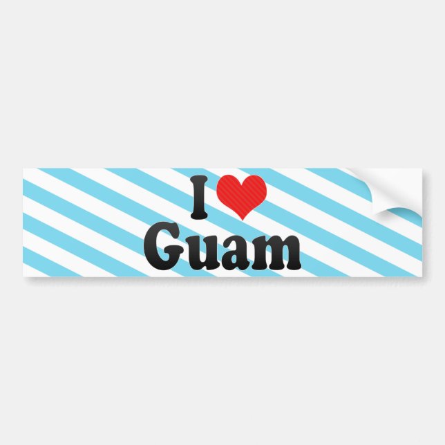 Adesivo Para Carro Eu amo Guam (Frente)