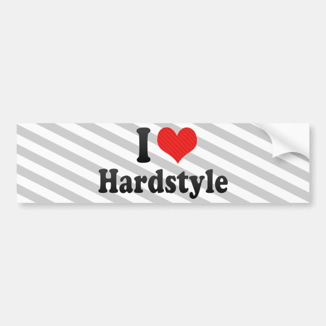 Adesivo Para Carro Eu amo Hardstyle (Frente)