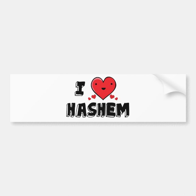 Adesivo Para Carro Eu amo Hashem (Frente)