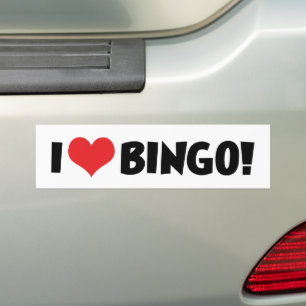 Adesivo Para Carro Eu Amo Heart Bingo! - Amantes de Bingo