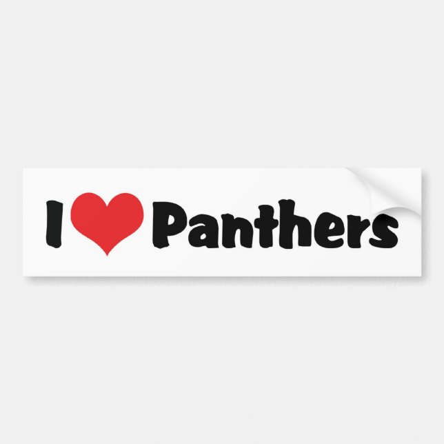 Adesivo Para Carro Eu Amo Heart Panthers (Frente)