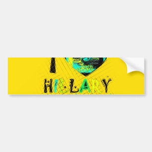 Adesivo Para Carro Eu amo Hillary USA Art Impressão