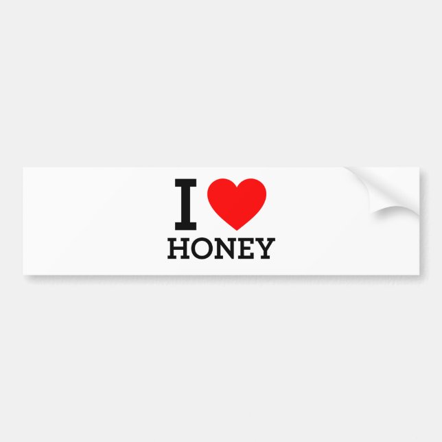 Adesivo Para Carro Eu amo Honey (Frente)