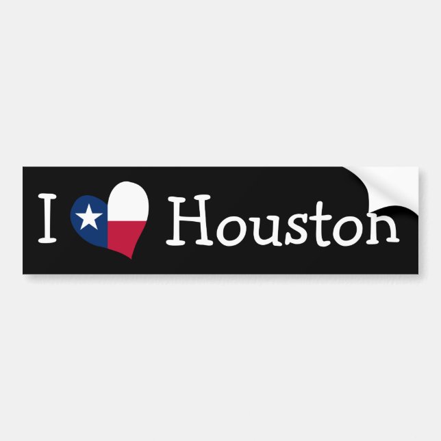 Adesivo Para Carro Eu Amo Houston (Frente)