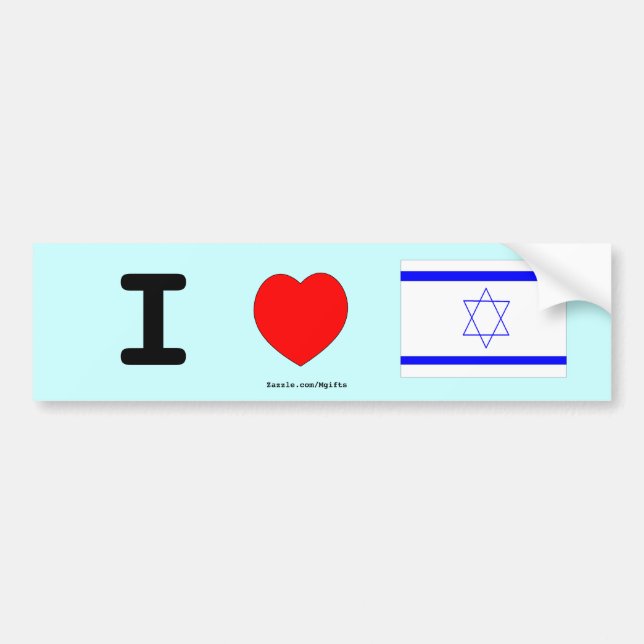 Adesivo Para Carro Eu amo Israel (Frente)