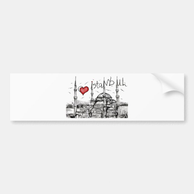 Adesivo Para Carro Eu amo Istambul (Frente)